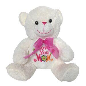 Dan Dee Mother's Day Bear Embroidered I Love You Mom Plush Stuffed Animal 12.5"
